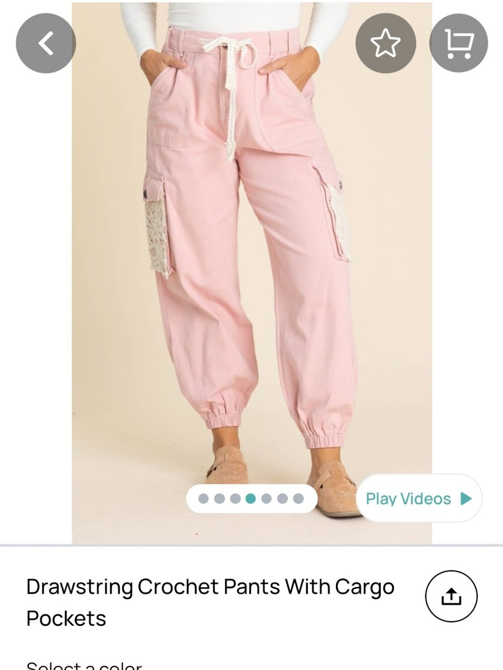 POL Pink Cargo Jogger Pants with Crochet Pocket Accents - Picture 8 of 8